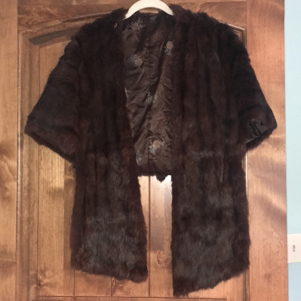 Dark Brown Fur Cape